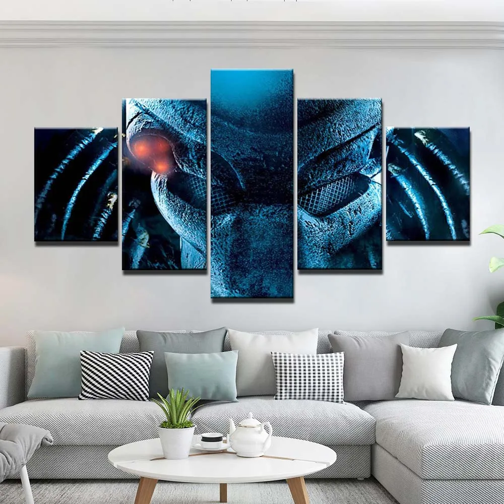 

Modular Wall Painting on Canvas 5 Panels Alien vs. Pictures For Bedroom Wall Art Prints Poster Canvas Wall Picture Home Decor