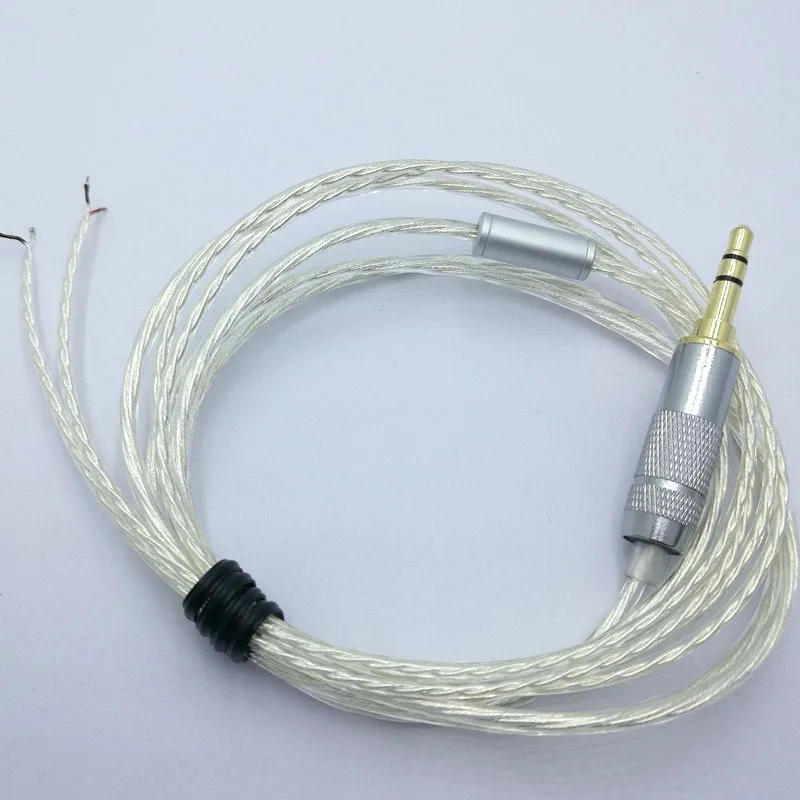 1.2m DIY mmcx cable  Replacement Cable 3.5mm Silver plated 5N Copper Upgraded Wire 4 strand  wire cable For Repair HIFI earphone
