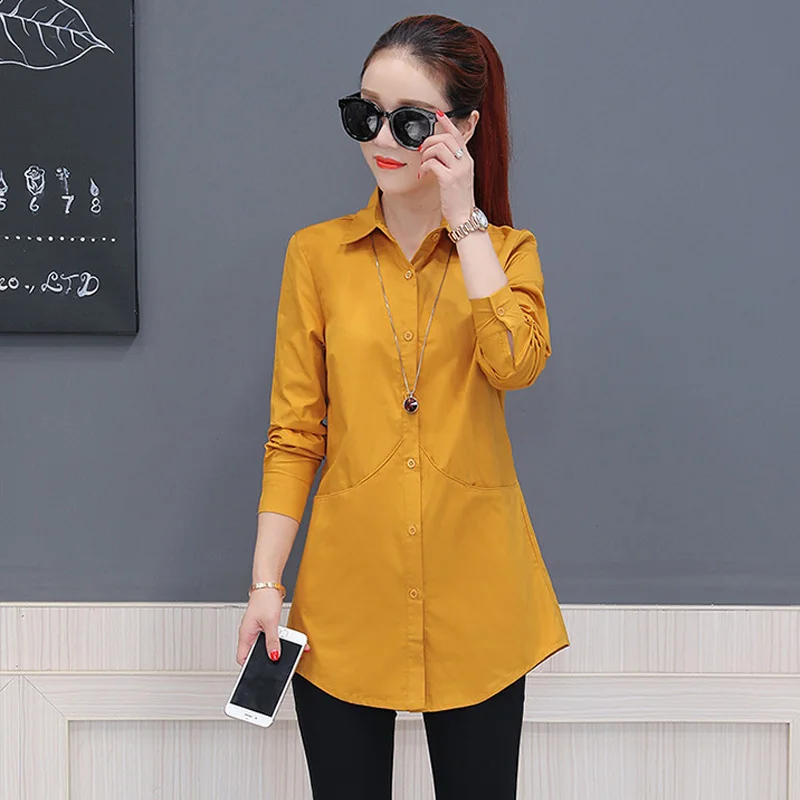 Korea Style Women Blouse Shirts Elegant Women Cardigan Tops Solid color Casual Shirt Blouses Feminina Shirt Tops