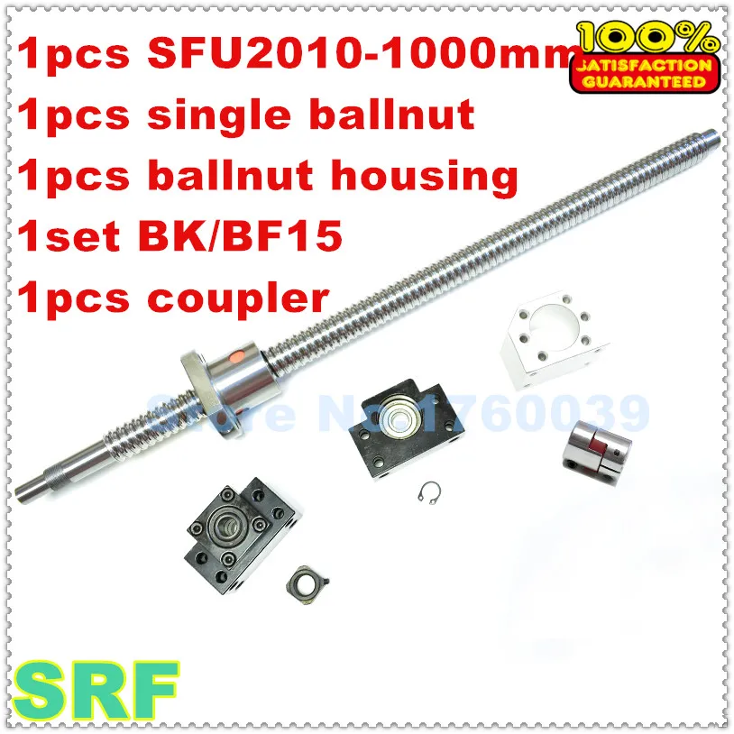 

Rolled Ballscrew RM2010 sets:1pcs SFU2010 L=1000mm+1pcs ballnut+1set BK/BF15 end support+1pcs ballnut housing+1pcs coupler