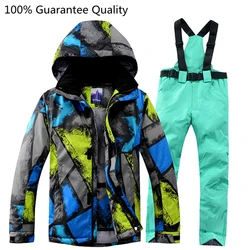 Men Ski Sets Jacket+Pant Waterproof Windproof Thicken Breathable Ski Jacket Climbing Snow Outdoor Warm Ski Suits Clothes