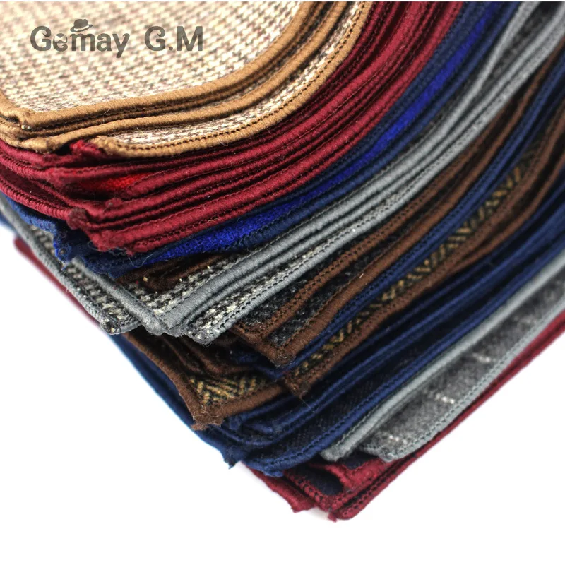 Fashion Wool Handkerchief For Men Suit Solid Pocket Square Business Hankies Classic Design Striped Hanky Plaid Pocket Towel