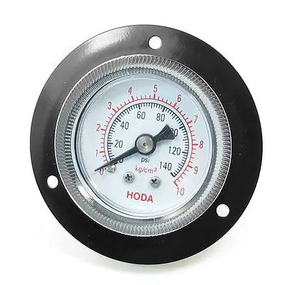 Max 60mm Black Hand 40mm Dia Round Dial Arabic Number Air Water Pressure Gauge 0-140psi, 0-10Kgf/cm2