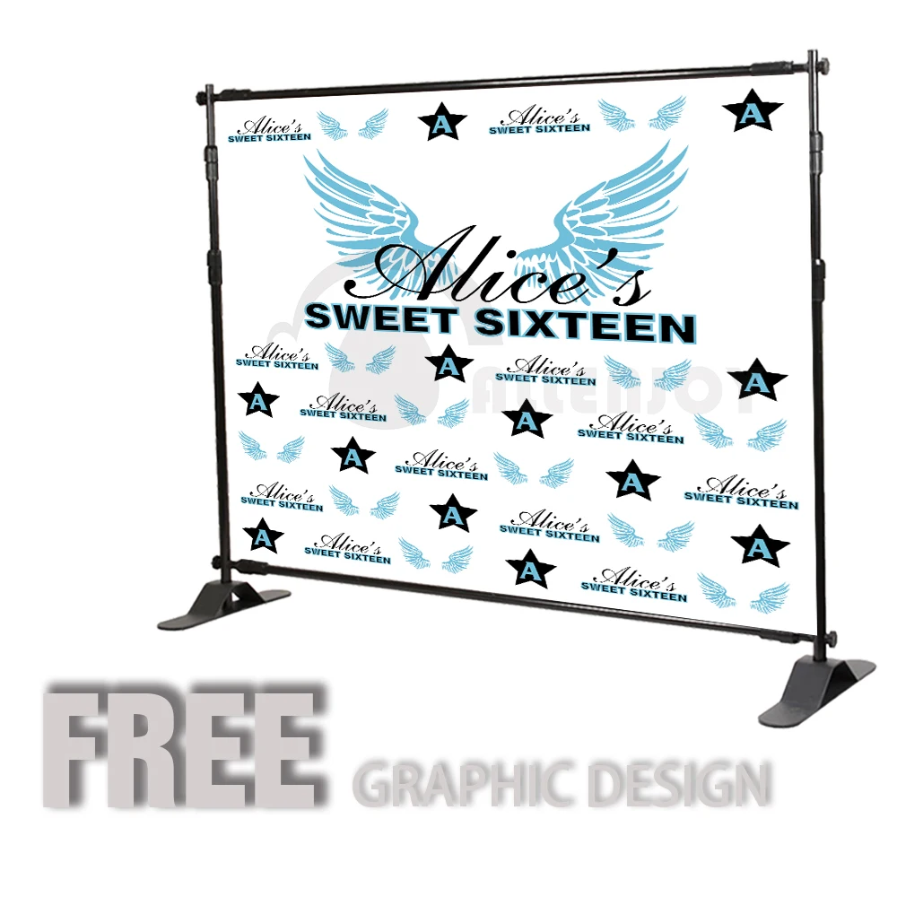 Allenjoy Girl sweet sixteen Birthday backdrops Step and Repeat Background party banner Invitation celebration Party customize