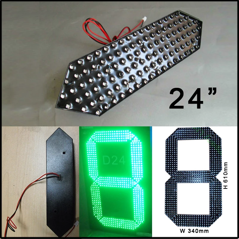 

24" green color 7 segment of the modules,led oil price,led module,led signs,outdoor waterproof led module