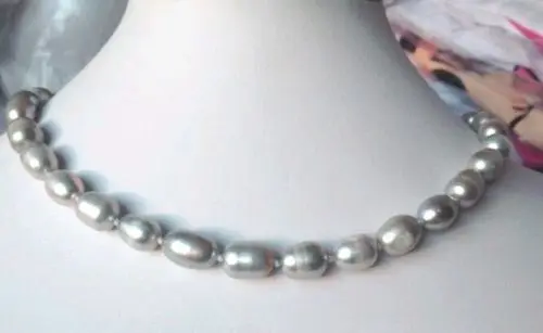 

shipping Rare!8-9MM Gray Akoya Cultured Pearl Necklace AAA 18 YL WW #@ Fine Factory direct