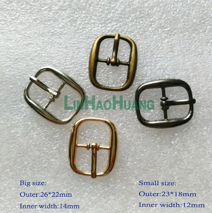 Wholesale 40pcs/lot 12mm 14mm metal shoe buckle belt pin buckle metal zinc alloy nickle/black/bronze/gold