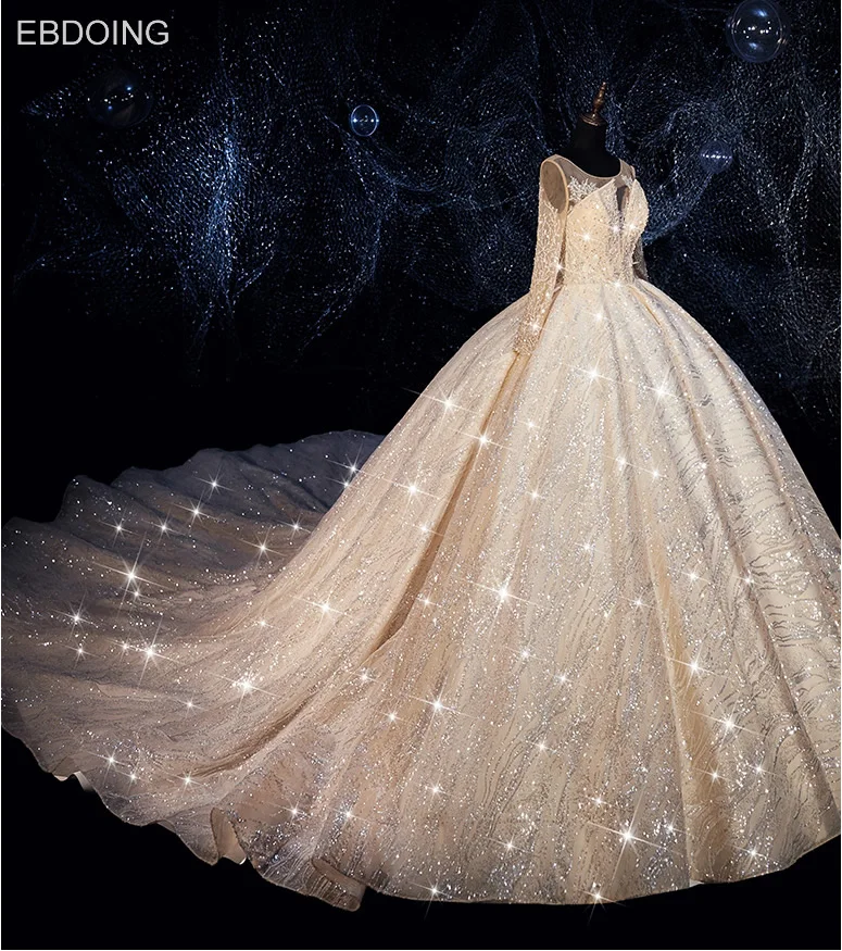 Robe de mariée à paillettes en dentelle pour mariée, robe de Rh, manches longues, dos ouvert, sur mesure, plus TANVestiEducational De Novias, le plus récent