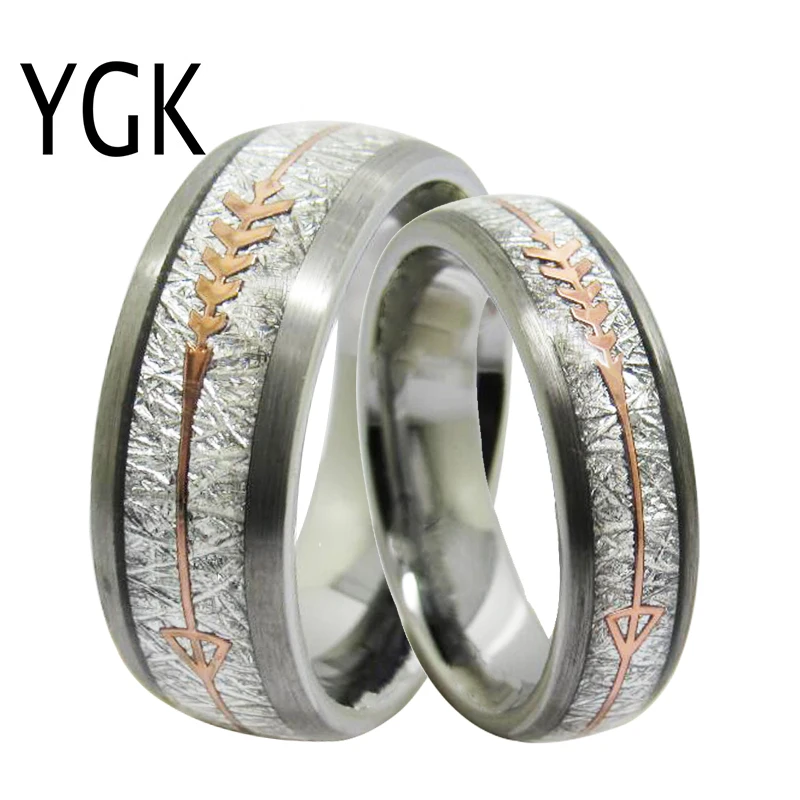 

Women Ring Wedding Band Ring For Women New Fashion Jewelry Men's Unique Engagement Ring Tungsten Meteorite Ring Rose Gold Arrow