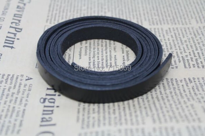 Free Ship Black 10 Meter Leather cord 10mm Flat Genuine Leather Cord