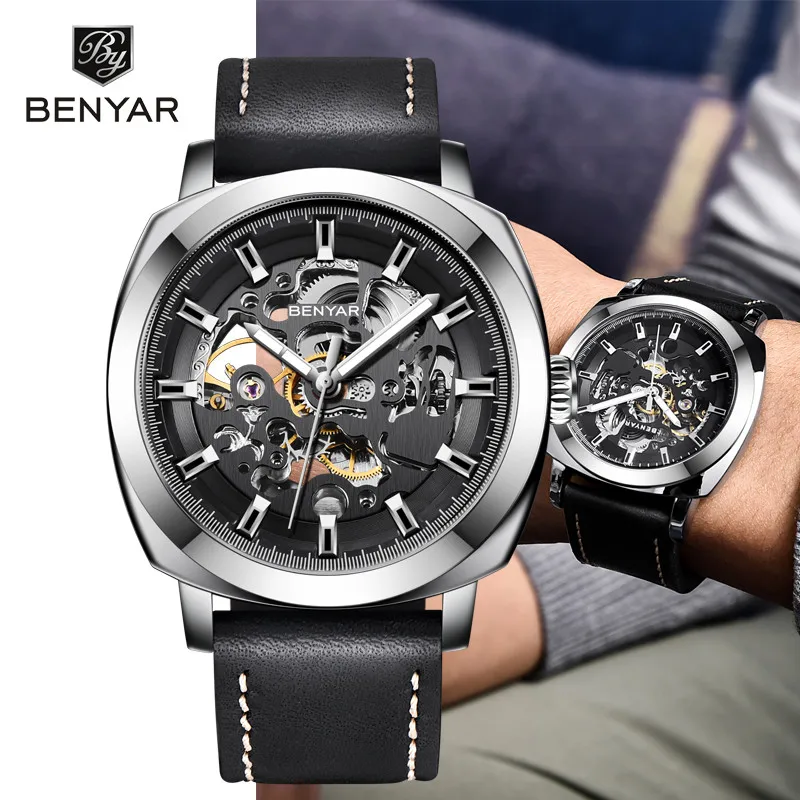 BENYAR New Fashion Mechanical Men Watch Waterproof Classic Top Brand Luxury Automatic Business Male Wristwatch Relogio Masculino