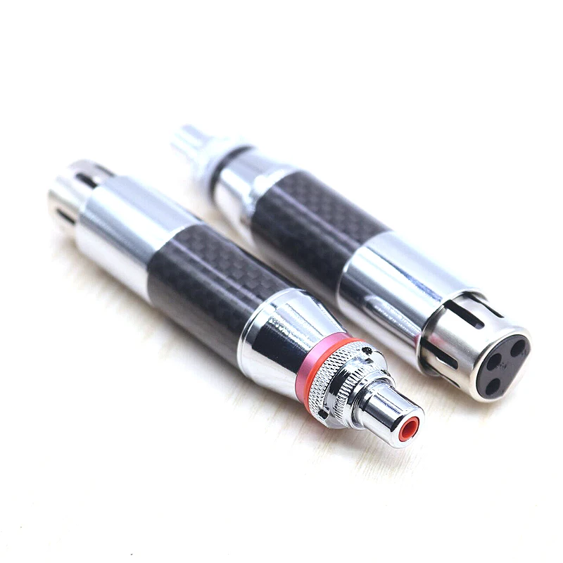 4pcs acrolink style XLR Female to RCA Female Socket Adapter silver plated Balanced Cable Plug Male