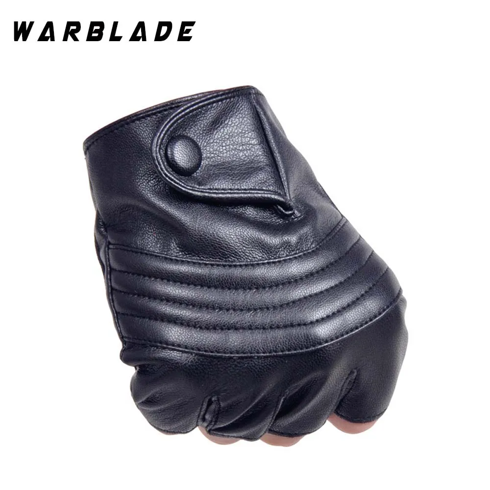 WarBLade-Guantes de cuero para hombre, manoplas tácticas de medio dedo para conducir, estilo de alta calidad, Fitness, color negro, Luva, R223, 2021