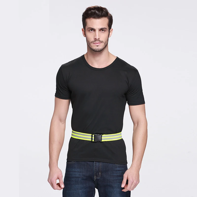 Hi vis viz Elastic belt reflection waist belt adjustable size belt reflective traffic cycling jogging waistband fast shipping