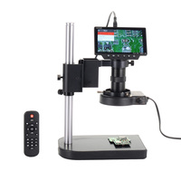 HAYEAR 34MP 4K HDMI USB Digital Microscope Camera with LCD Screen 100X C-mount Objective Lens for Mobile PBC Repair Soldering