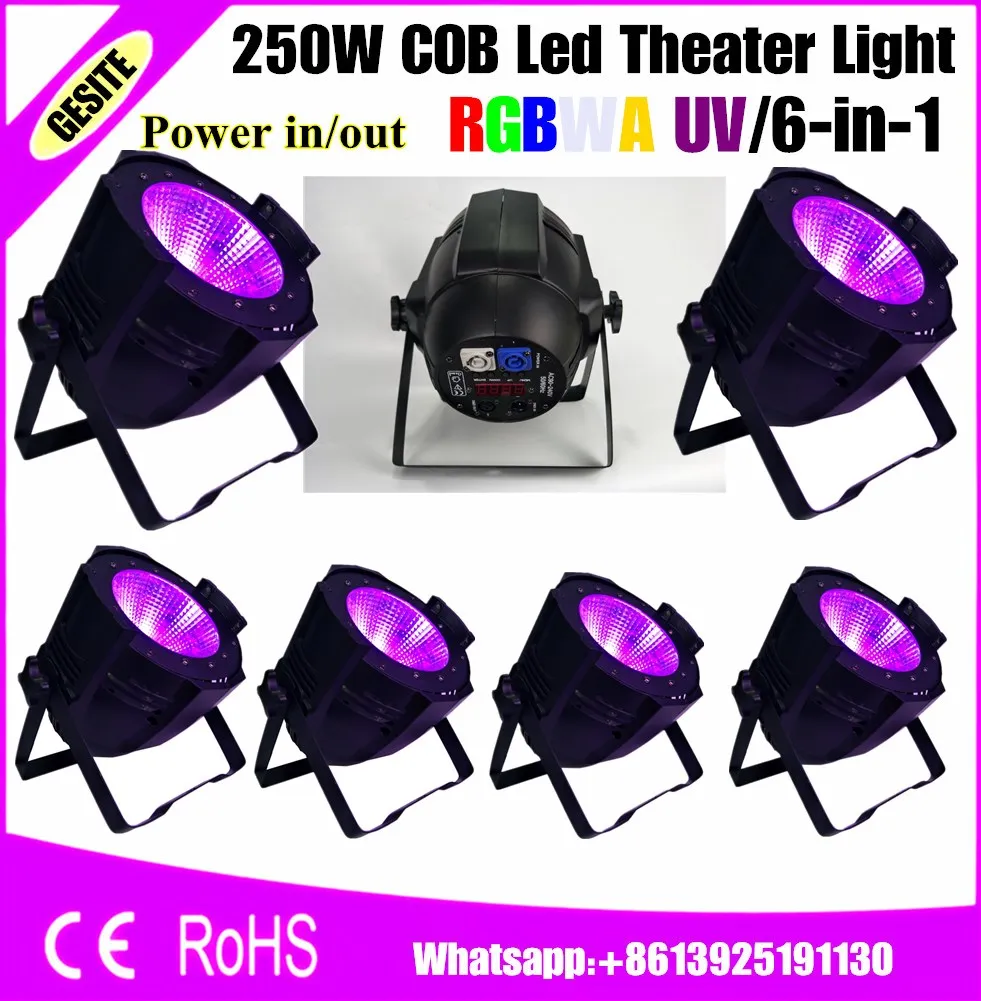 

6pcs/lot led stage light/ dmx Led Cob par 200W rgbw/par cob 250w uv