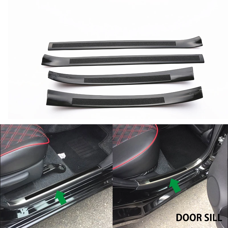 4PCS SUS304 Stainess Steel Door Sill Scuff Plate Guard Cover Trim Car Styling Accessories For NISSAN NOTE E12 2016 on