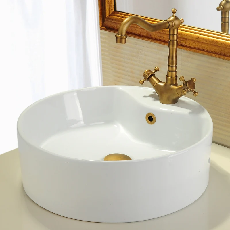 Bathroom Parts Basin faucet Sink Overflow Cover Brass Six-foot ring Bathroom Product Basin Tidy Insert Replacement WF-0567