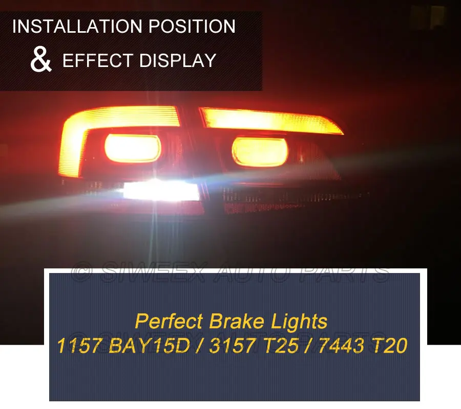 1 Pcs 1157 BAY15D T25 3157 T20 7443 Led 4014 66 SMD Auto Car Bulbs Turn Signal Lights Brake Lamp 12V Dual-Color White Amber