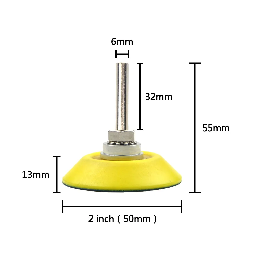 2 zoll (50mm) 6mm Schaft PSA Vinyl Back-up Schleifen Pad für Selbst-adhesive Schleif Schleifpapier Power Polieren Werkzeug Zubehör