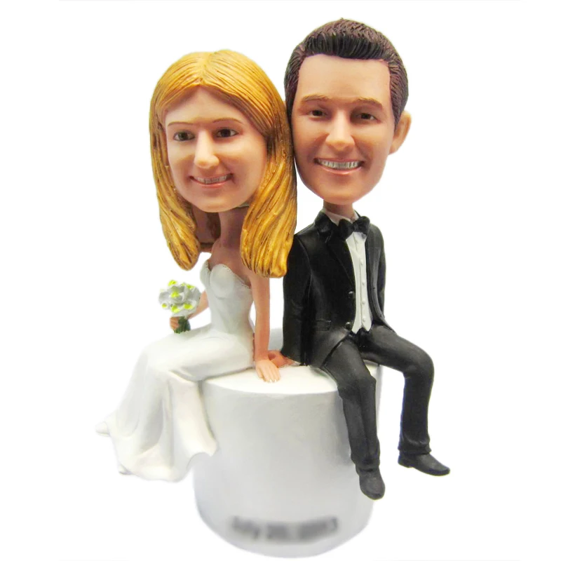 Express free shipping Personalized bobblehead doll back to back wedding gift wedding decoration polyresin Custom doll