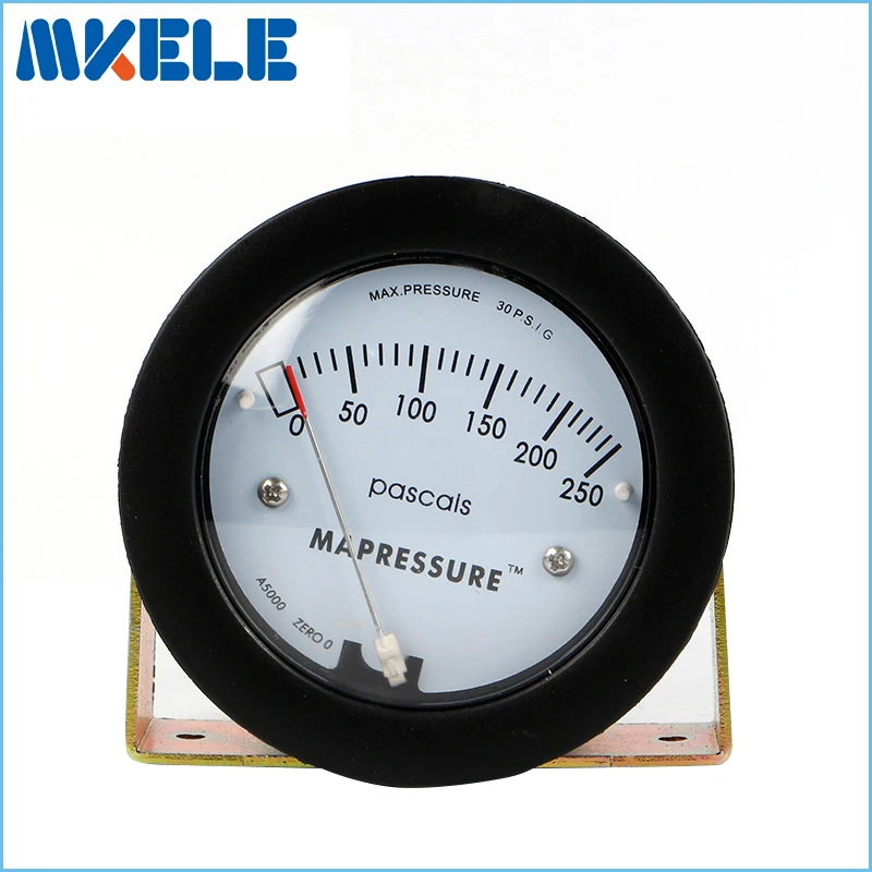 Air Differential Pressure Meter TE5000 0-250Pa Mini Size Easy to Mounting Pointer -68 ~ 103KPa Air Differential Pressure Gauge