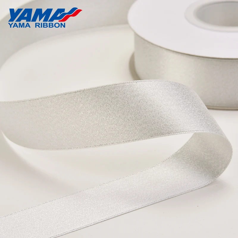 YAMA-Silver Purl Satin Ribbon, Handmade Rose Flowers, Party Decoration, Wedding, 6mm, 9mm, 13mm, 16mm, 1/4 \