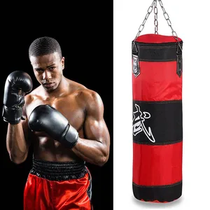 Durable boxing sandbag heavy boxing bag with metal chain holy carabineter fitness training feature karate taekwondo fight 10 Main Sales Boxing Bag - №5