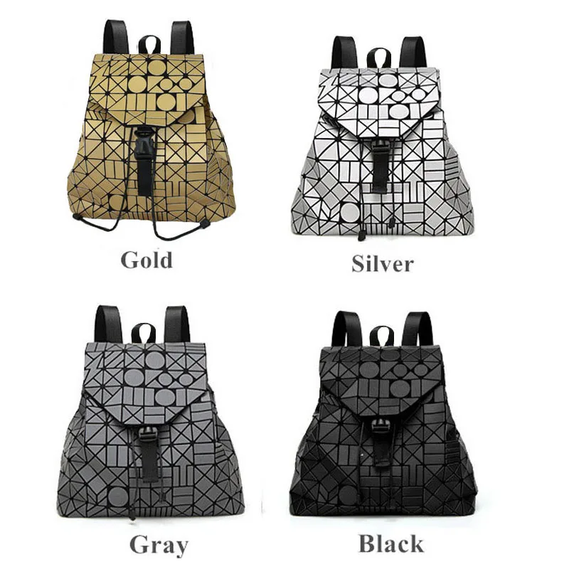 Luminous Women Backpack Female Geometric Sequins school backpacks for girls teenagers Bagpack backpack schoolbag Holographic