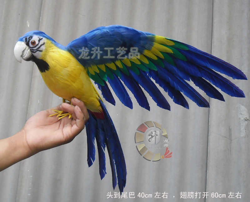 feathers Macaw parrot large 40x60cm colourful parrot spreading wings toy model home decoration Christmas gift h1109