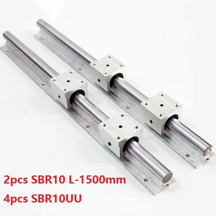 

2pcs SBR10 L-1500mm support rail linear guide + 4pcs SBR10UU linear bearing blocks for CNC router parts