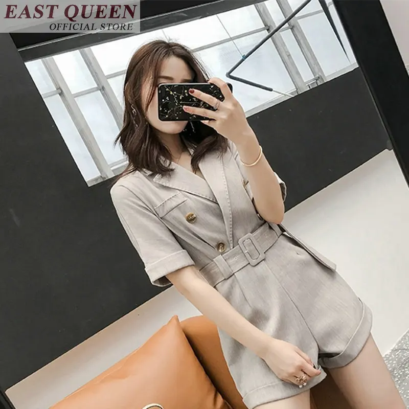 Overalls frauen sexy 2019 casual strand playsuits lose elegante mode tunika solid büro damen schärpen overall DD673 L