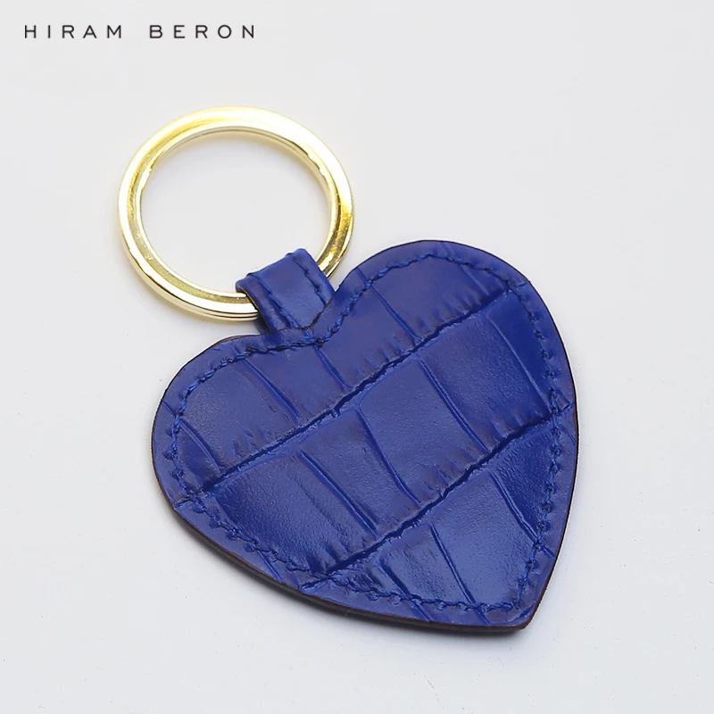 Hiram Beron Peronsalize Free Croco Leather Pattern Cute Key Holder With Heart Shape Men Gift Dropship