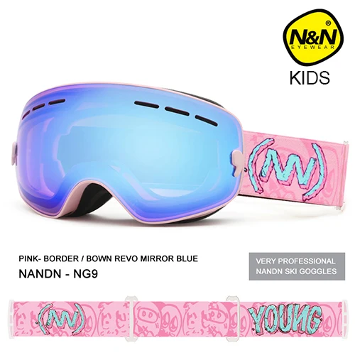 

NANDN SNOW Kids Ski Goggles Small Size for Children Double UV400 anti-fog mask glasses skiing Girls Boys Snowboard goggles