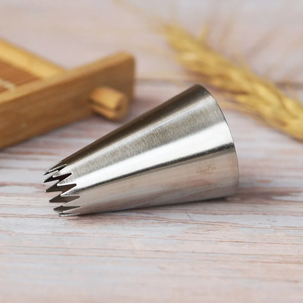 #4B Stainless Steel Nozzle Open Star Tip Pastry Cookies Tools Icing Piping Nozzles Cake Decorating Cupcake Medium Size