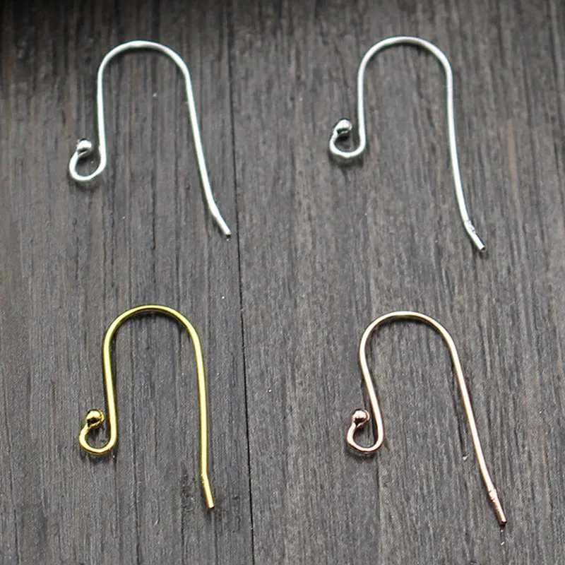 2pairs 100% 925 Sterling Silver Simple Earring Hooks 4 Colors European Earring Wire DIY Jewelry Making Findings Women Earbobs