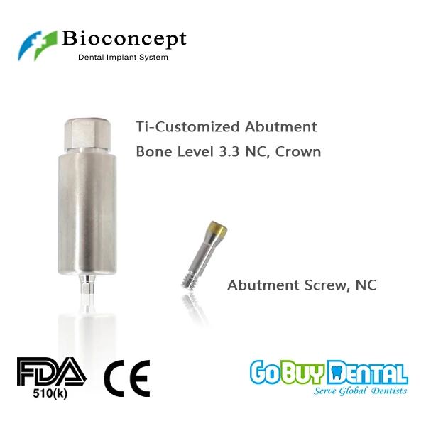 CAD/CAM Ti-Customized Pre-Milled Abutment for Bone Level RC, crown