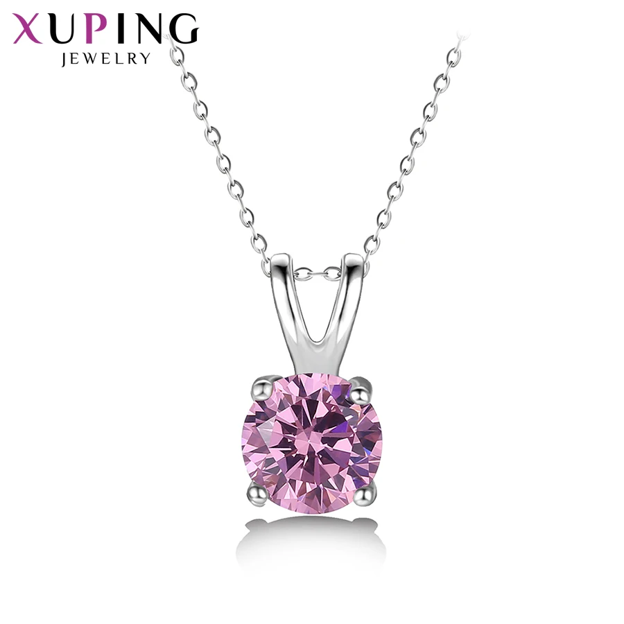 Xuping Jewelry Charm Elegant Design Rhodium Color Pendant Necklace for Women Valentine\'s Day Gifts 32974