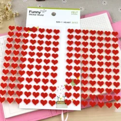 168Pcs Mini Felt Fabric Red Heart Stickers Scrapbooking Planbook Home Decoration DIY Adhesive Craft Hobby Goods Supplier