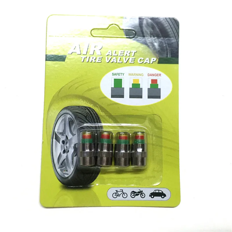 20 sets High quality 28PSI 34PSI 38PSI Air Warning Alert Tire Valve Cap Pressure Sensor Monitor Light Caps Indicator For Cars