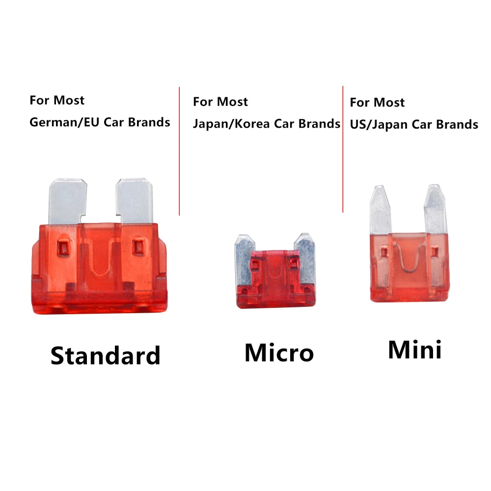 10PCS/lot Mini Micro Standard Auto Car Fuses 2A 3A 5A 7.5A 10A 15A 20A 25A 30A 35A 40A