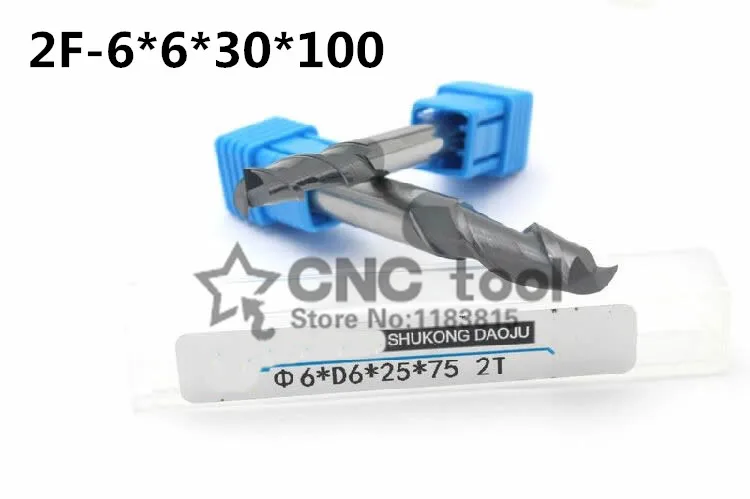 2F-6 * * * * * * * 6*30*100, 2 ขลุ่ยยาวคาร์ไบด์ End Mill Altin Coat,ตัด,เครื่องกลึง CNC เครื่องมือ Router Bits สำหรับตัดโลหะ