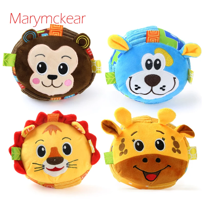 Cute-Animals Baby Soft Plush Rattles Ball 0-12 Months Infant Cloth Bed Bell Stuffed Rattle Toys Sound Body Building for Newborn