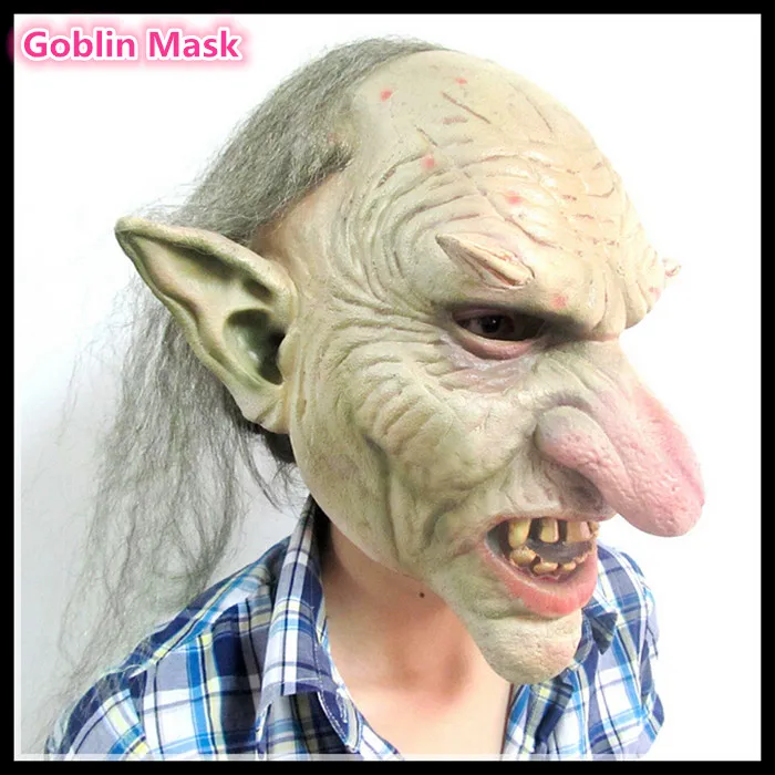 Free shipping Halloween Party Cosplay Creepy Goblin Mask Head For Cosplay and Costome, Scary Horror Mask in Computer Game