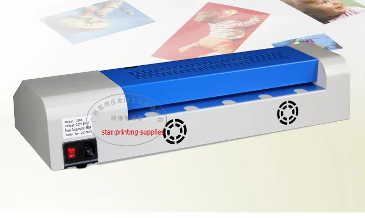 Hot Roll And Cold Roll Laminator 320mm Laminating Machine With LED Control Board and 4 pcs Rubber Rollers