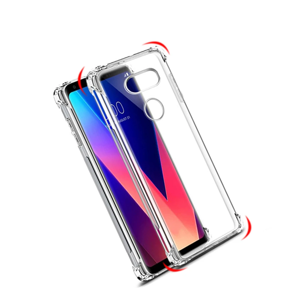 For LG V20 V30 G7 thinq G6 Q8 V9 Stylo 3 K4 2017 K10 2018 Anti-knock Transparent Phone Case For LG G7 thinq Cases