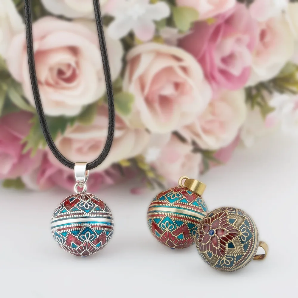 Eudora 20mm Vintage Mexican Bola Harmony Chime Ball Angel Caller Pregnancy Pendant Necklace for Women Fashion Jewelry N14NB319