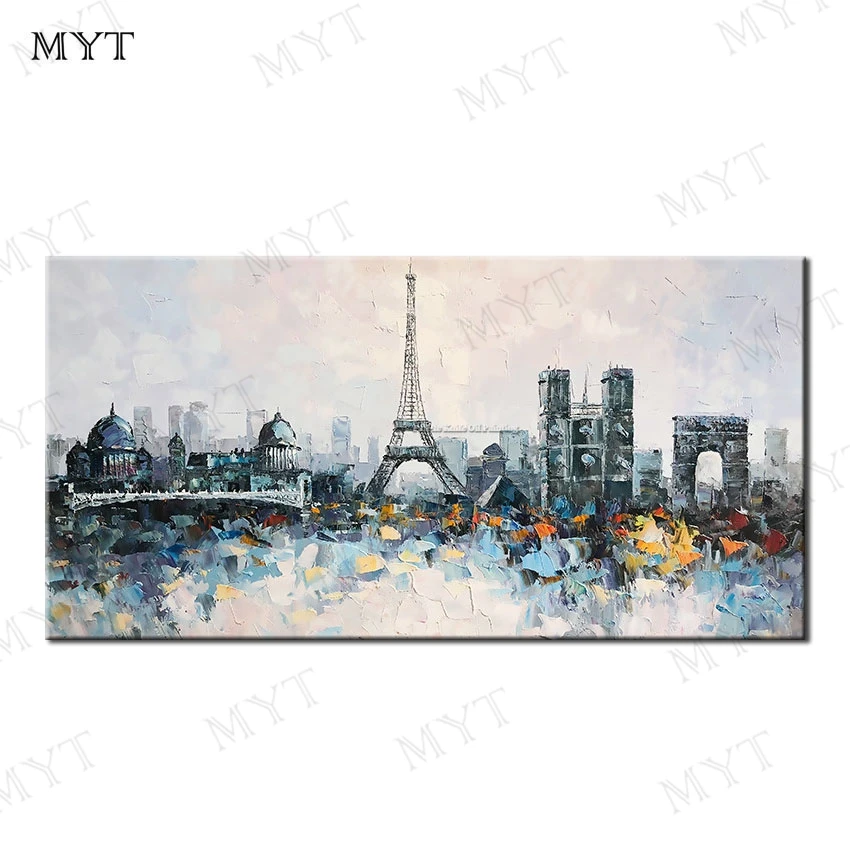 MYT The Famous Building 100% Handpainted Abstract Morden Oil Painting On Canvas Wall Art Wall Pictures For Live Room Home Decor