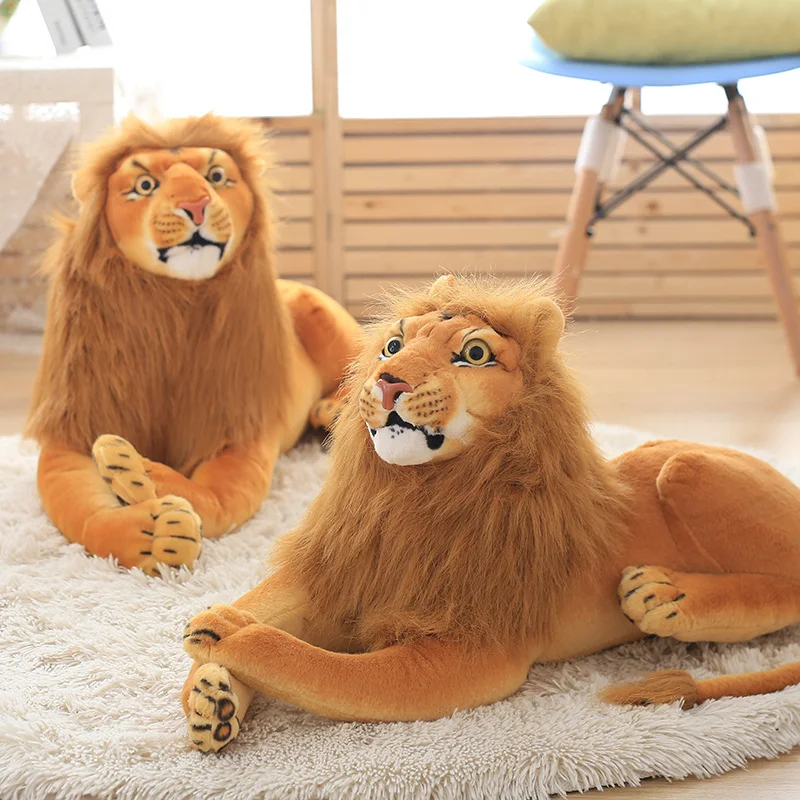 1pc 30-90cm Lifelike Lion Plush Toys for Children Kids Cute Animal Doll Cartoon Stuffed Toy Birthday Gift Home Decor