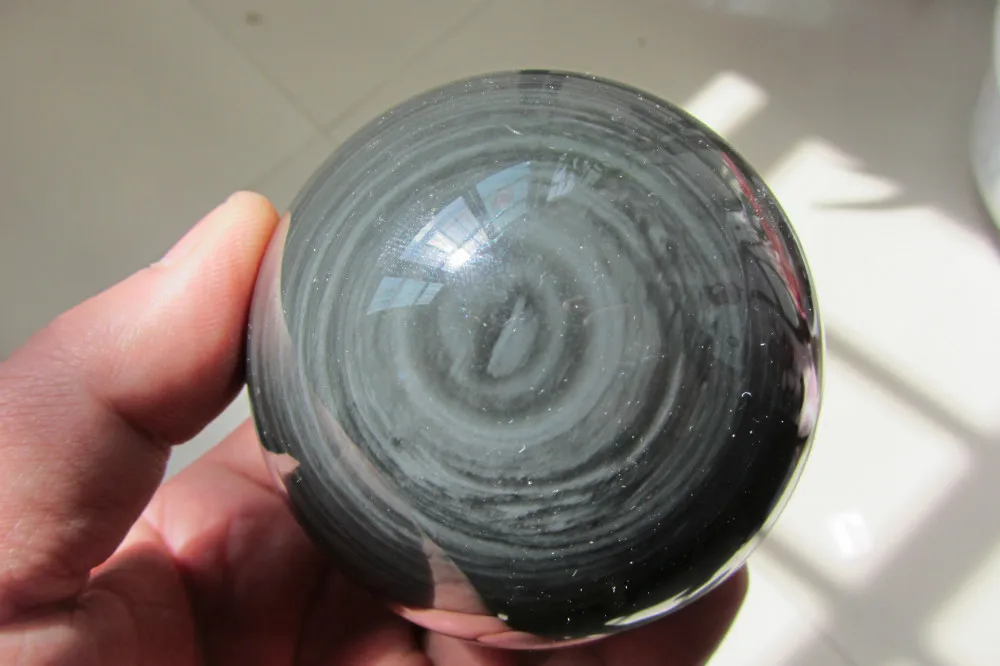 

72-74MM unique rainbow NATURAL OBSIDIAN POLISHED SPHERE BALL Distinctive HEALING